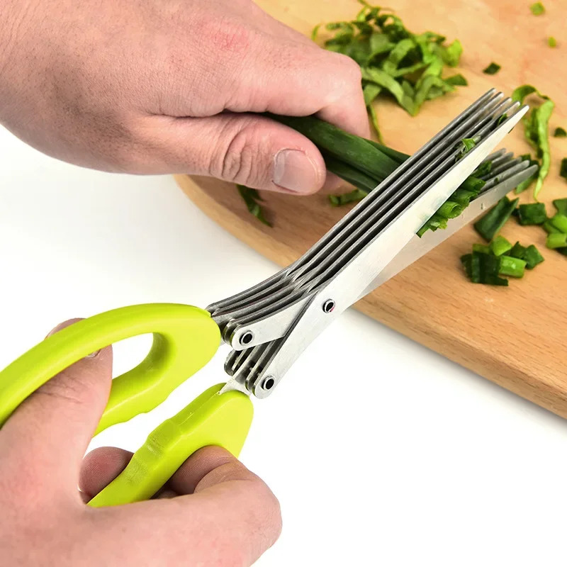 Kitchen Gadgets China - 多層キッチンはさみステンレス鋼野菜カッターネギハーブ海苔スパイス調理ツールカットキッチンアクセサリー