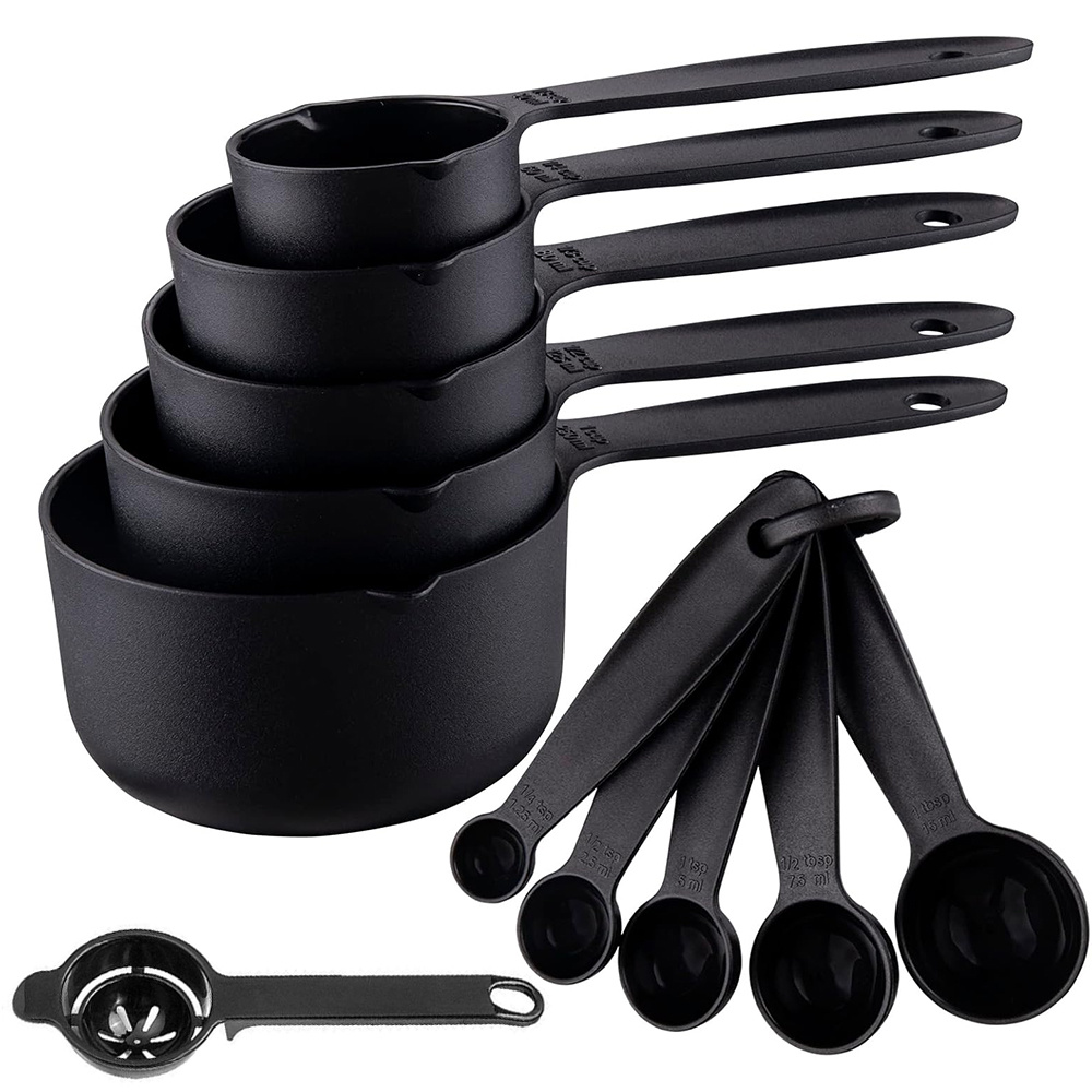 Kitchen Gadgets Products - 11個入りプラスチック製計量カップ＆卵黄分離器、積み重ね可能な液体・乾物用計量ツール、キッチン調理用ガジェット