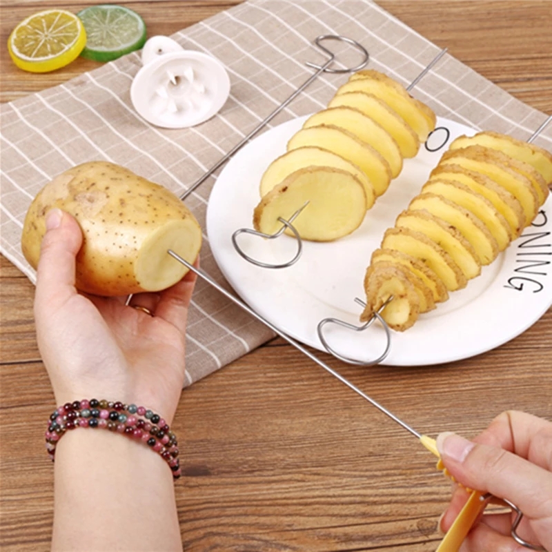 Kitchen Gadget Amazon - 4弦ポテトスパイラルカッター,スライサー,1セット,キッチンアクセサリー,野菜ケア,スパイラル,ポテト,スライサー,キッチンガジェット