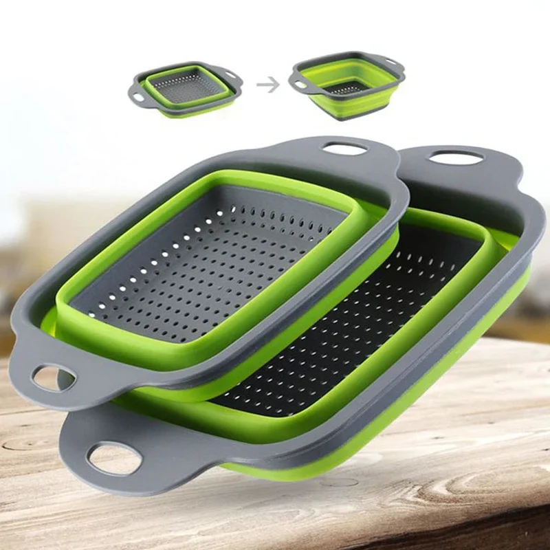 Kitchen Gadget Amazon - 新しい折りたたみ野菜洗濯バスケット野菜果物フィルターポータブルザル折りたたみ水切りキッチンアクセサリーガジェット