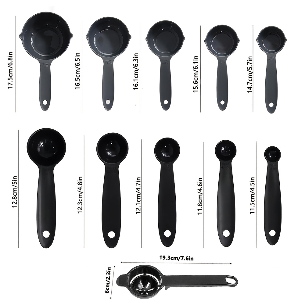 11個入りプラスチック製計量カップ＆卵黄分離器、積み重ね可能 - Kitchen Gadgets Products のレビューと価格