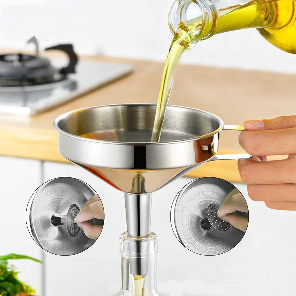 1Pc ステンレス鋼食用油漏斗広口キッチンアクセサリーバービ - Kitchen Gadgets China のレビューと価格