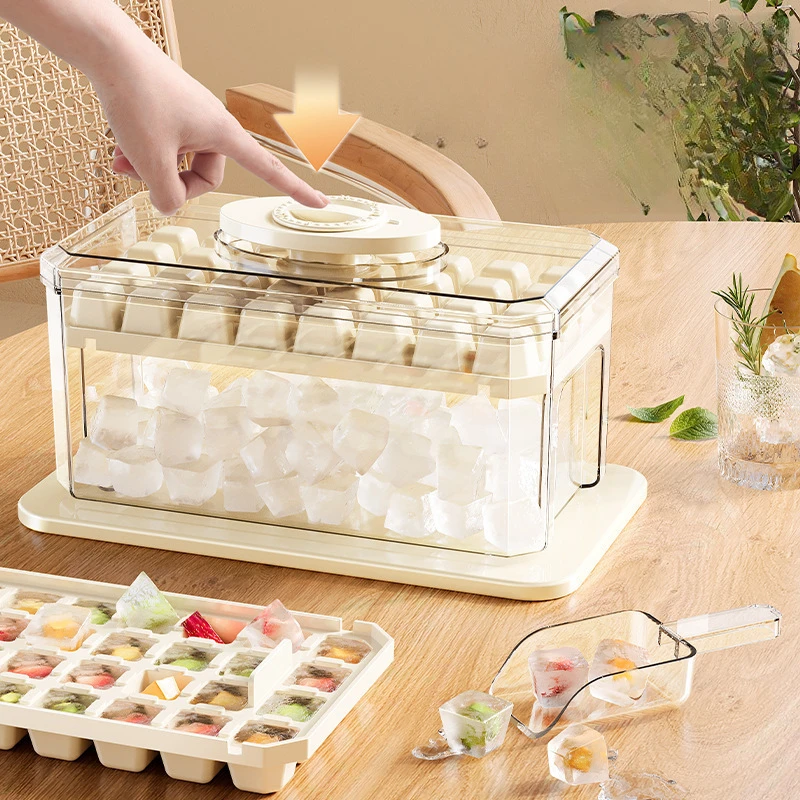 収納ボックス付きプレスタイプ角氷トレイ,シリコン型,ビール型 - Kitchen Gadget Amazon のレビューと価格