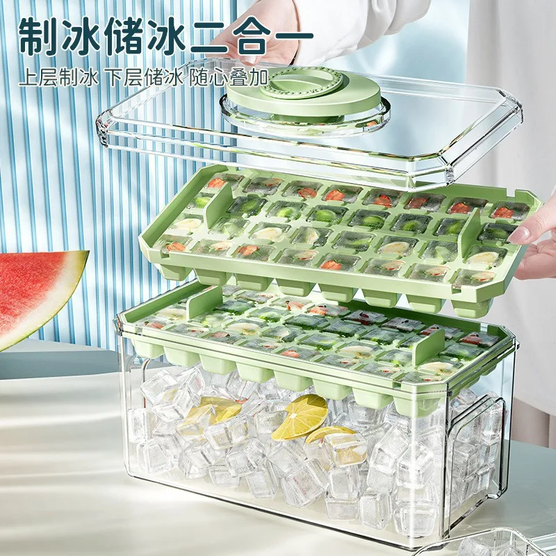 収納ボックス付きプレスタイプ角氷トレイ,シリコン型,ビール型 - Kitchen Gadget Amazon のレビューと価格