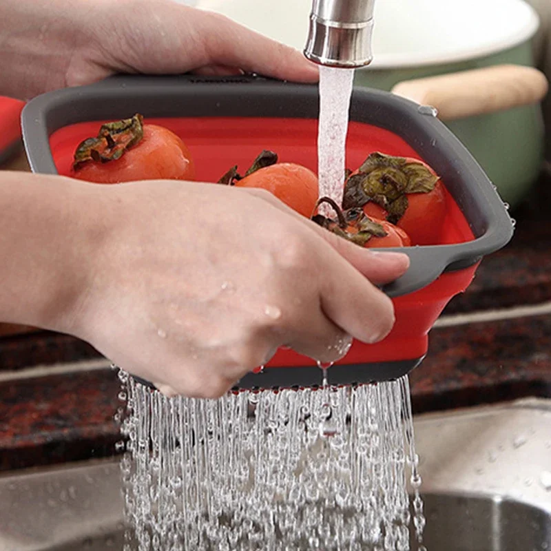 新しい折りたたみ野菜洗濯バスケット野菜果物フィルターポータブ - Kitchen Gadget Amazon のレビューと価格