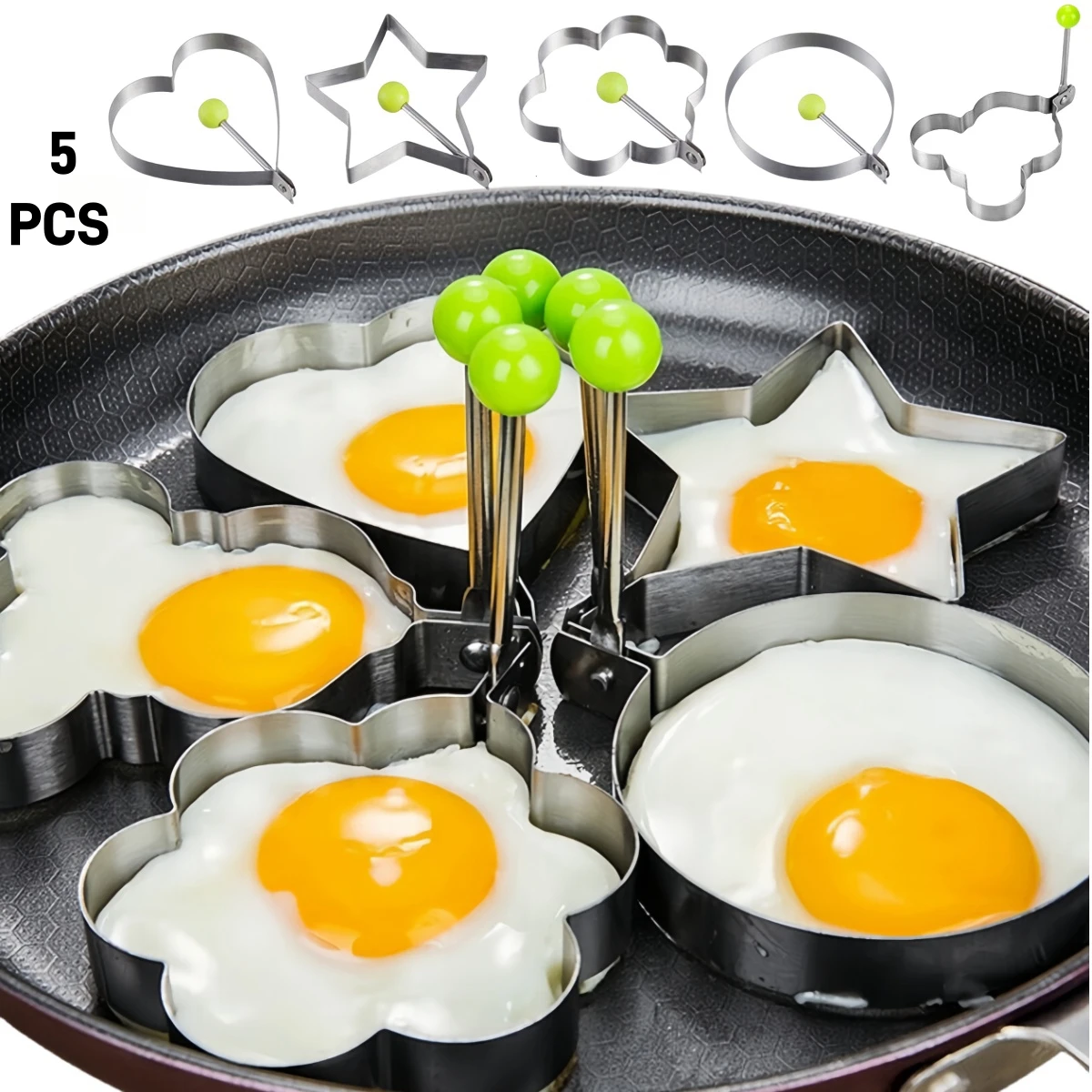 ハート型の目玉焼き型、プレミアムステンレス鋼、理想的なオムレ - Kitchen Gadgets You Must Have のレビューと価格