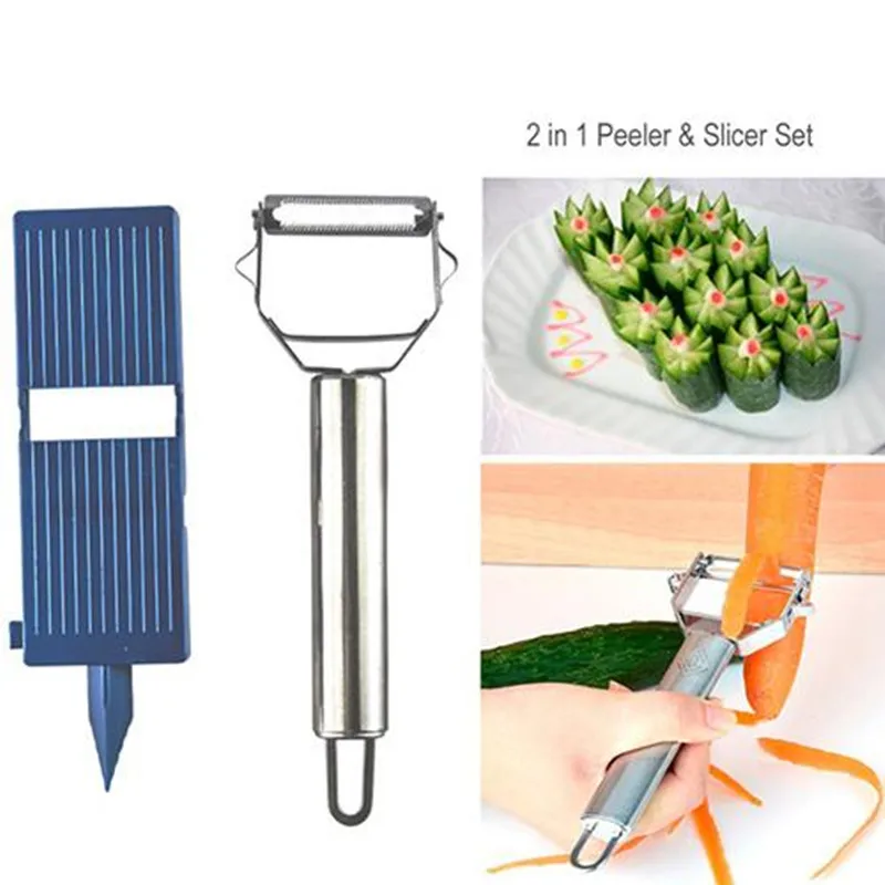 2 in 1ピーラー＆スライサーセット キッチンピーラー 野 - Kitchen Gadget Amazon のレビューと価格