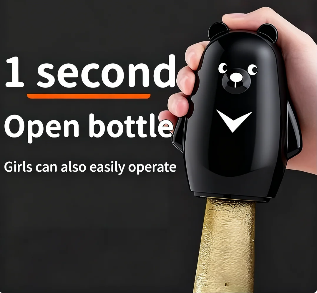かわいい白黒のクマの形をした栓抜き。動物モチーフの栓抜きで、 - Kitchen Gadgets To Gift のレビューと価格