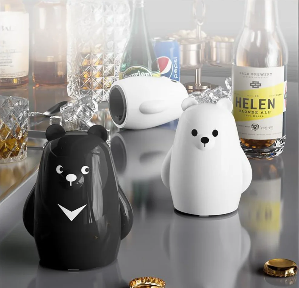 かわいい白黒のクマの形をした栓抜き。動物モチーフの栓抜きで、 - Kitchen Gadgets To Gift のレビューと価格