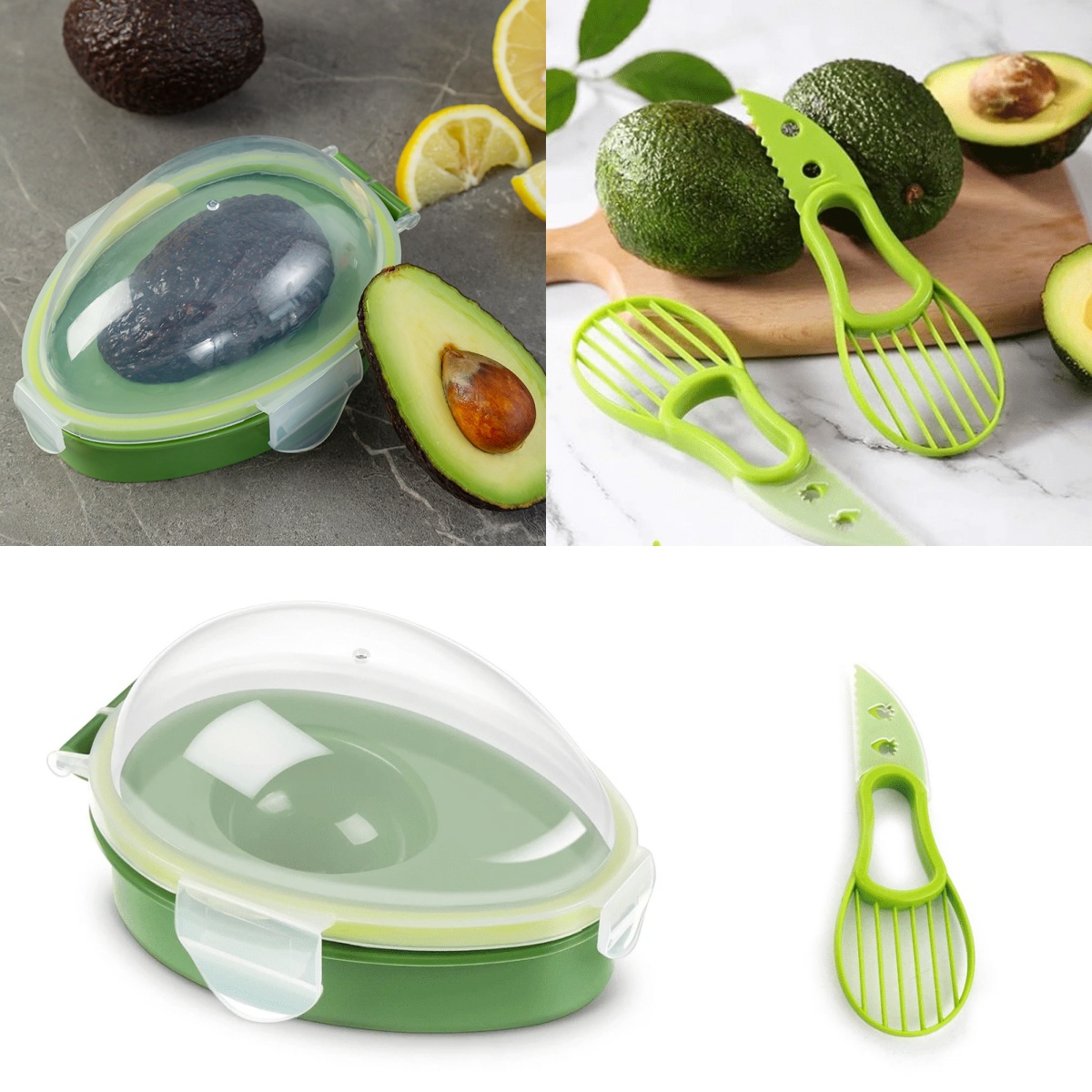 アボカド保存ボックス 再利用可能なクリスパーフルーツスライサ - Avocado Slicer Tool のレビューと価格
