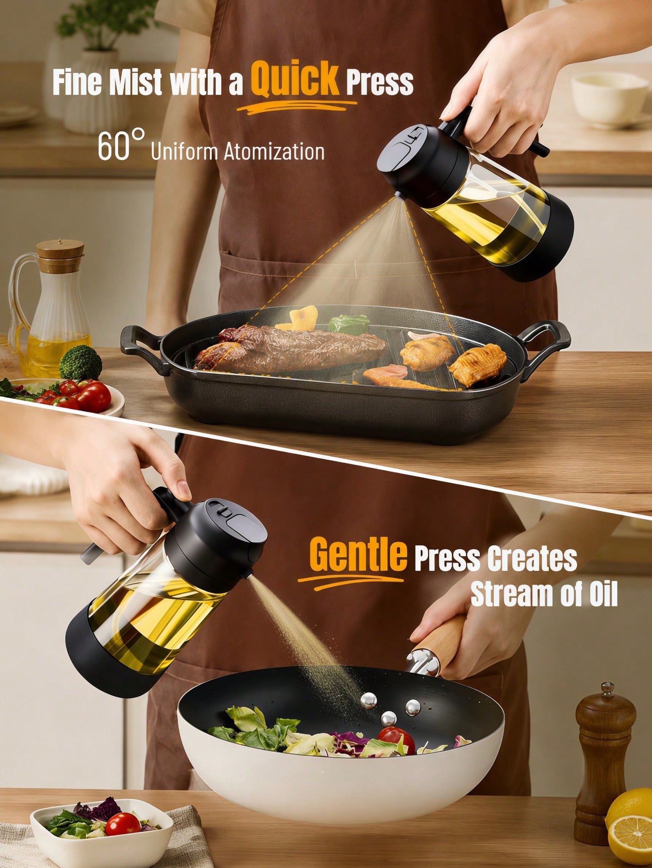 2個セット 2-in-1 オイルスプレーヤー＆ポアディスペン - Kitchen Gadgets You Must Have のレビューと価格