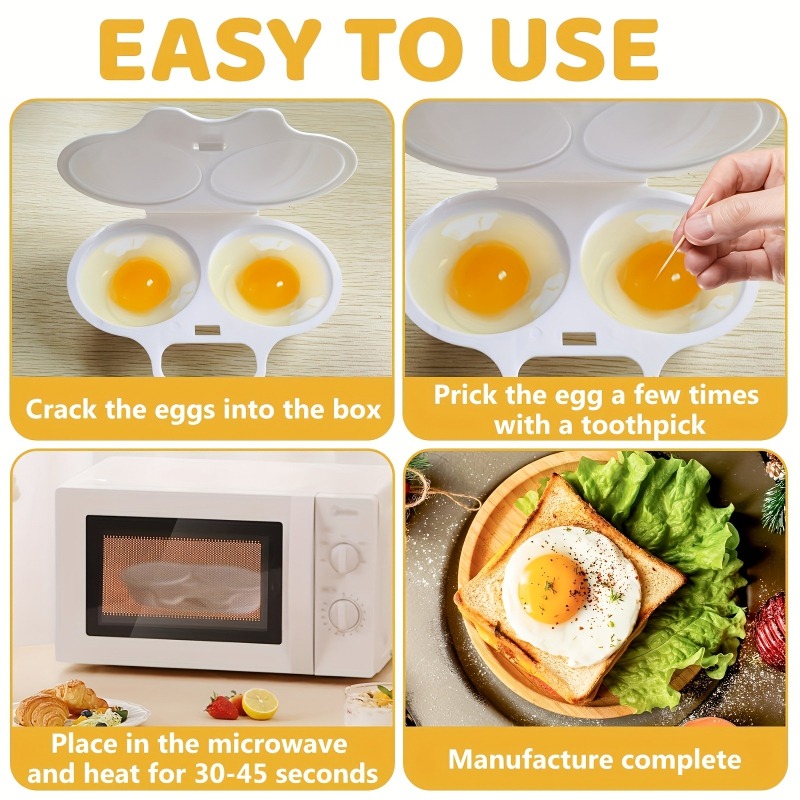電子レンジ用蒸し卵ボックス、朝食、弁当、ランチの作成に、キッ - Kitchen Gadgets To Gift のレビューと価格